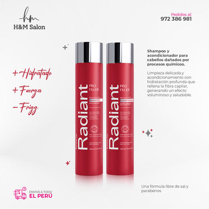 RADIANT - PRO FILLER DUO Shampoo + Acondicionador 300 ml