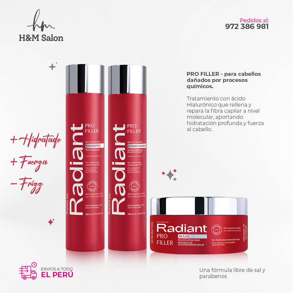 RADIANT - PRO FILLER TRIO Shampoo + Mascara + Acondicionador