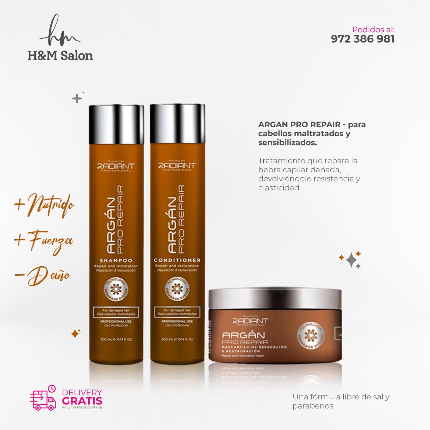 RADIANT - PRO REPAIR TRIO Shampoo + Mascara + Acondicionador