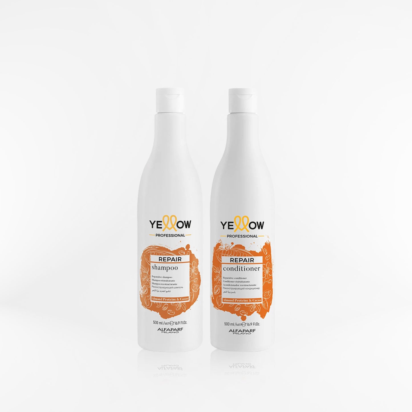 YELLOW - REPAIR DUO Shampoo y acondicionador para cabellos dañados 500 gr