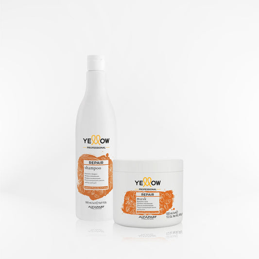 YELLOW - REPAIR DUO Shampoo y mascara para cabellos dañados 500 gr