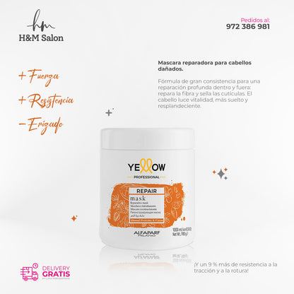 YELLOW - REPAIR DUO Shampoo 1.5L y mascara 1K para cabellos dañados