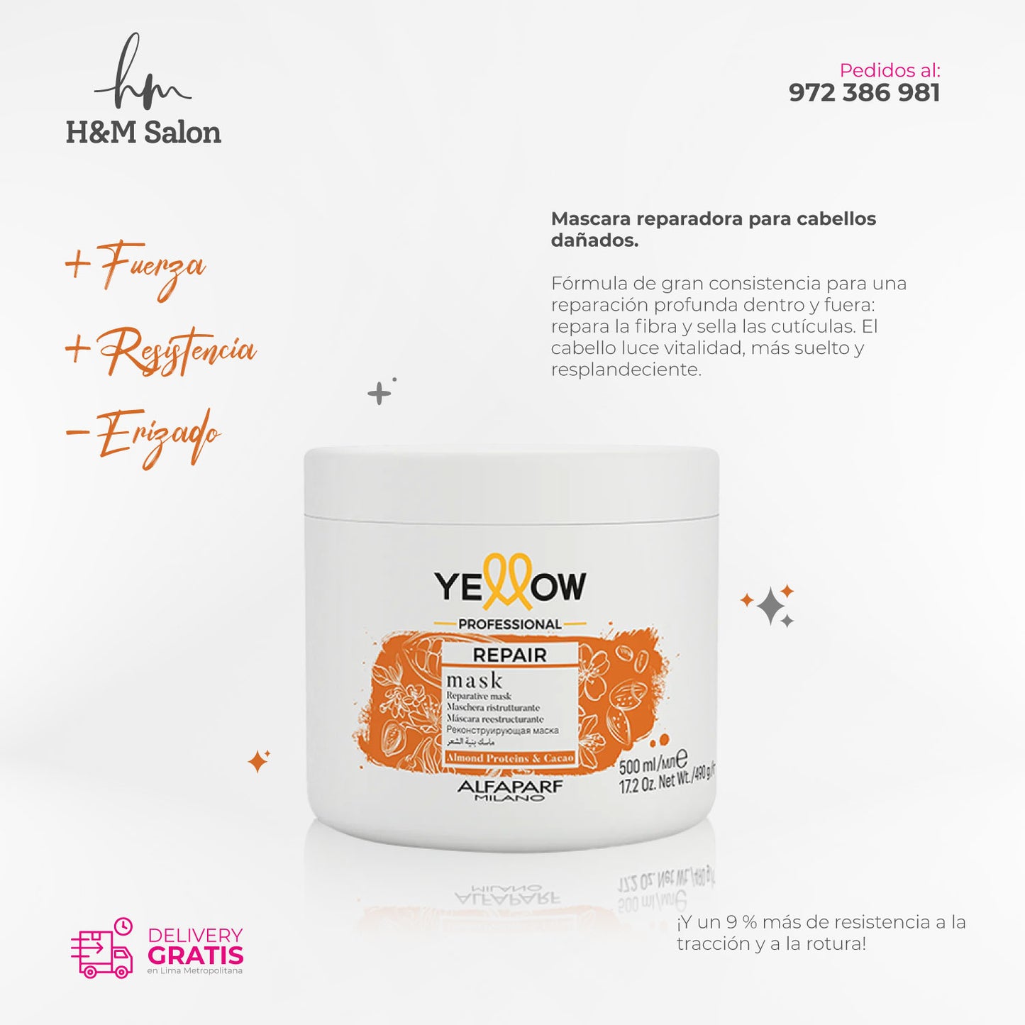YELLOW - REPAIR Mascara para cabellos dañados 500 gr