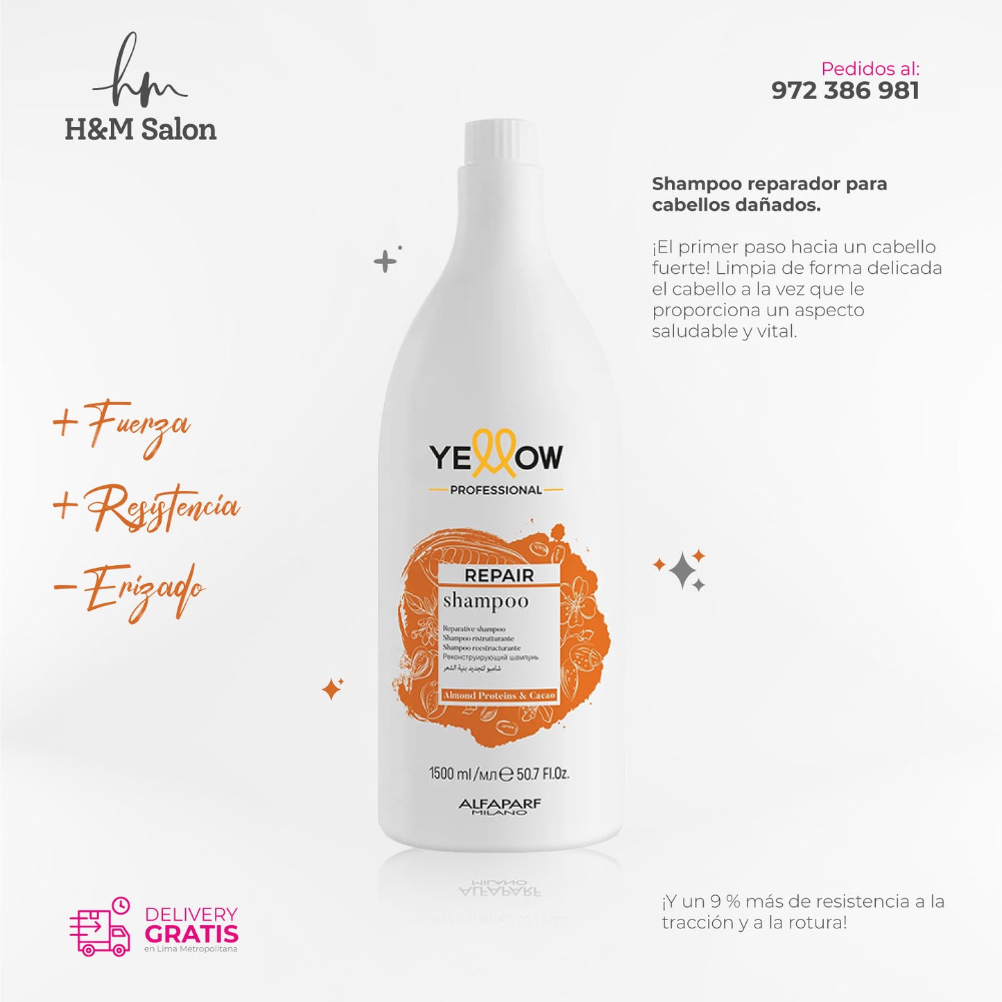 YELLOW - REPAIR Shampoo para cabellos dañados 1.5 L