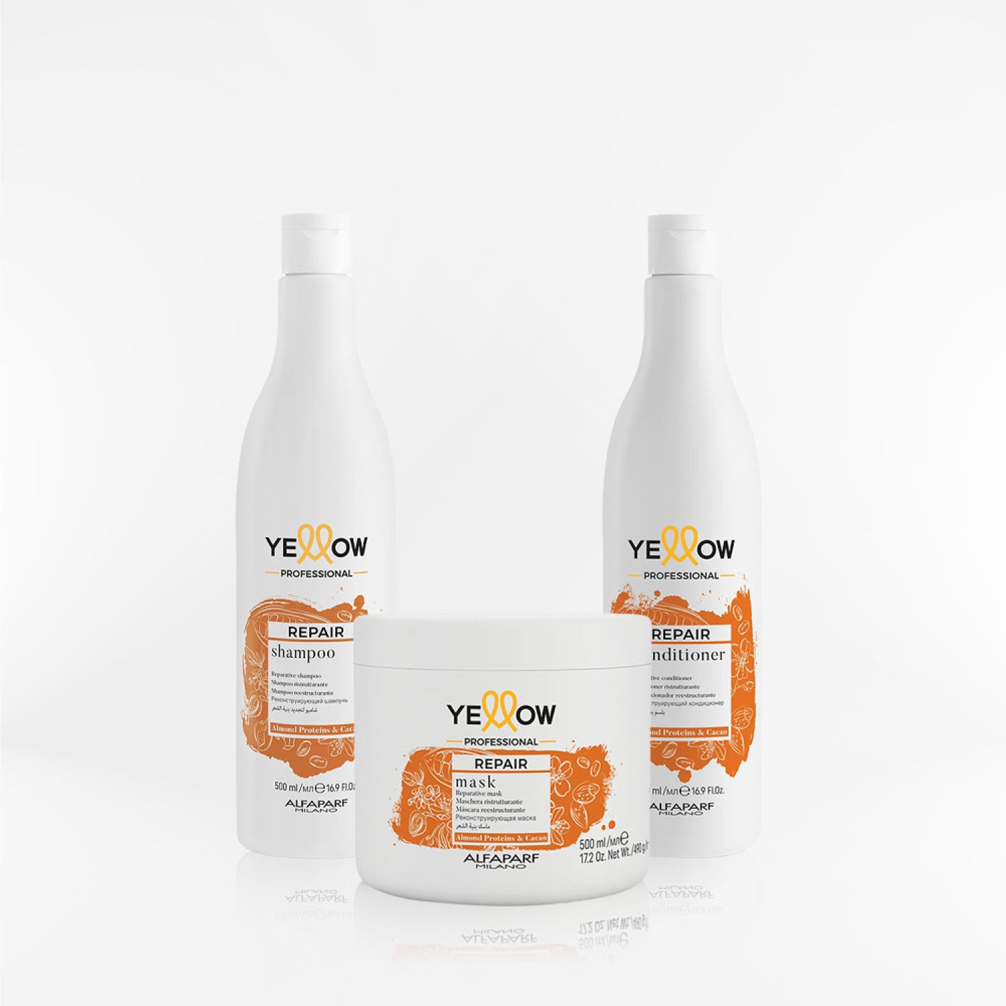 YELLOW - REPAIR TRIPACK para cabellos dañados 500 gr