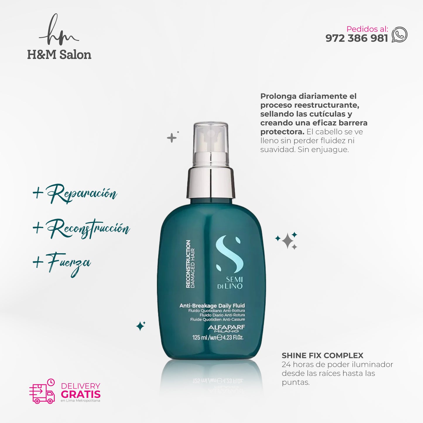 ALFAPARF SEMI DI LINO - Reconstruction Anti-Breakage Daily Fluid 125 ml