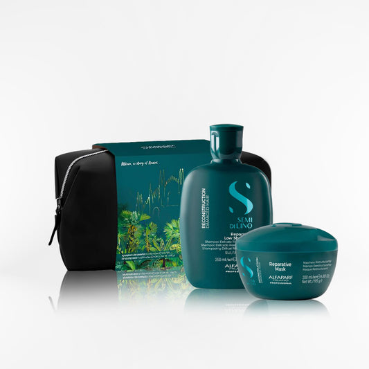 ALFAPARF SEMI DI LINO - Reconstruction duo shampoo + mask + neceser