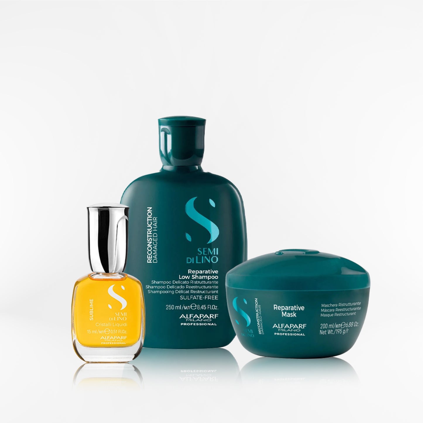 ALFAPARF SEMI DI LINO - Reconstruction duo + Oil Cristalli Sublime