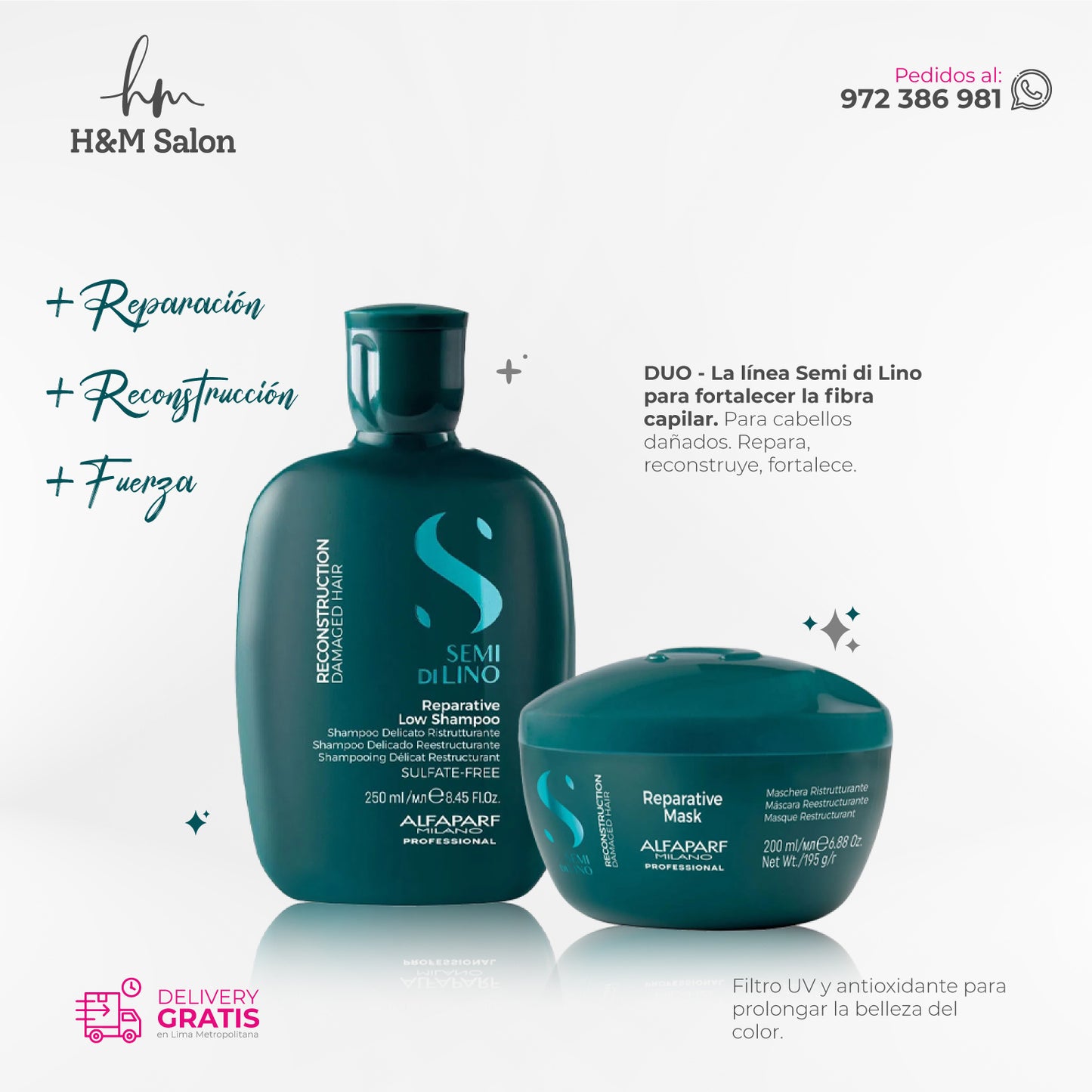 ALFAPARF SEMI DI LINO - Reconstruction duo shampoo + mask