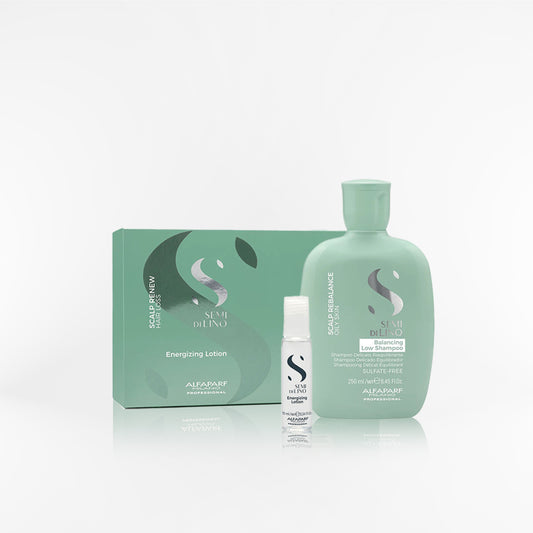 ALFAPARF SEMI DI LINO - Scalp Duo Balancing shampoo + lotion 12x10ml