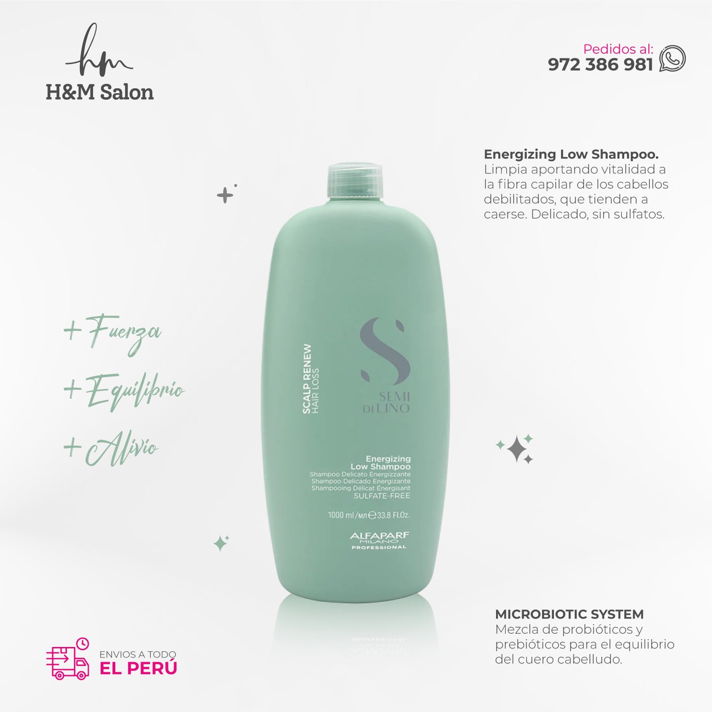 ALFAPARF SEMI DI LINO - Scalp Energizing shampoo 1000 ml