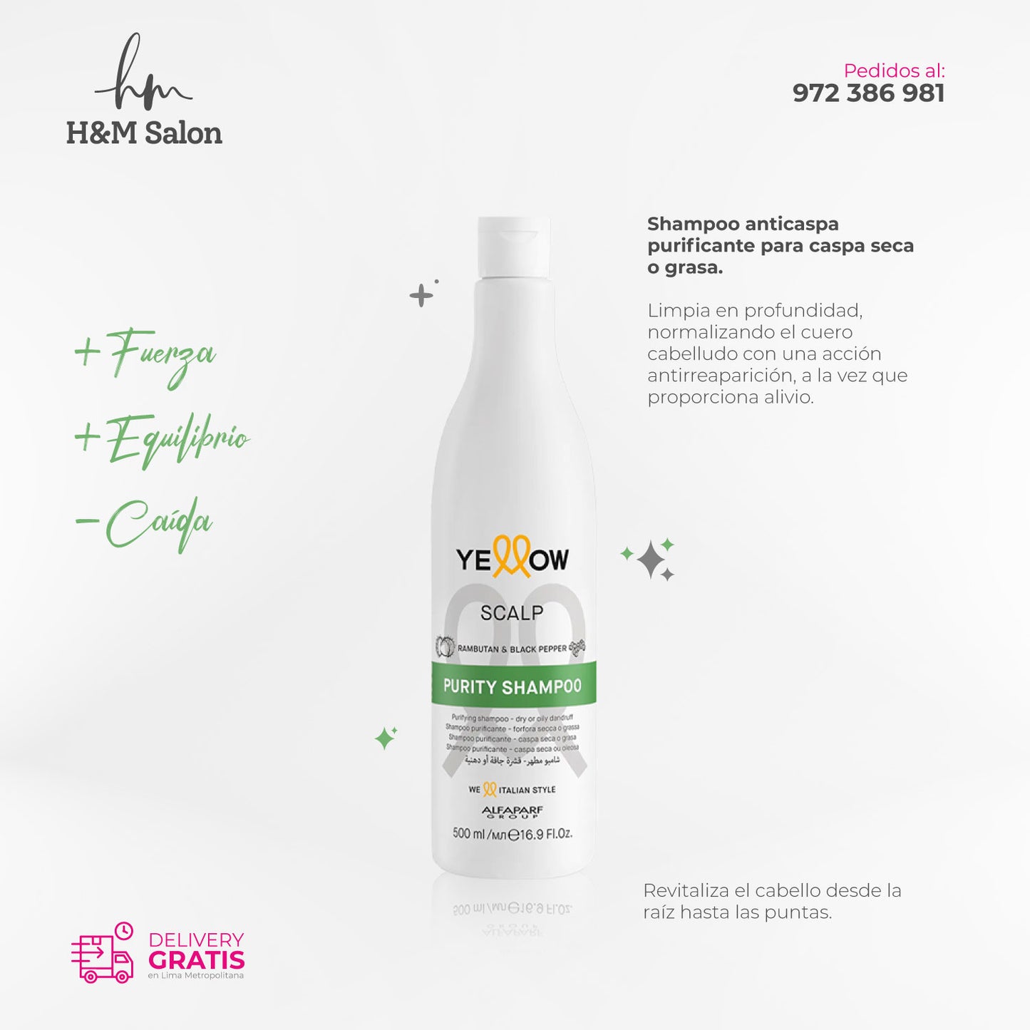 YELLOW - SCALP Purity Shampoo anticaspa 500 ml + Energy Lotion 6x13 ml