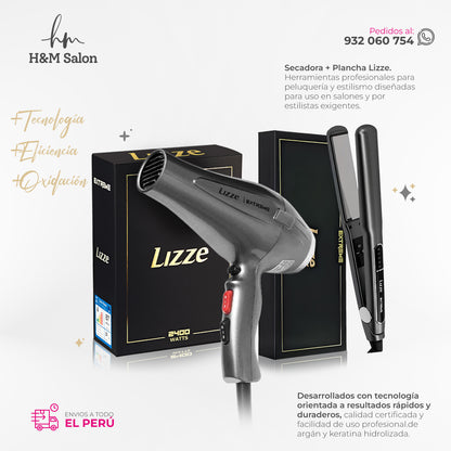 LIZZE - Secadora 2400 Watts + Plancha Lizze Extrem 480°F