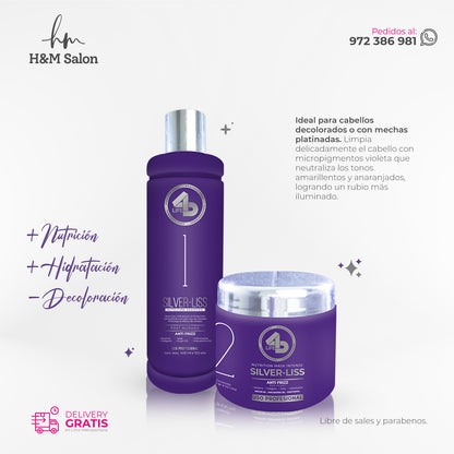 4D LIFE PROFESSIONAL - DUO SILVER-LISS shampoo + mascara 400 ml