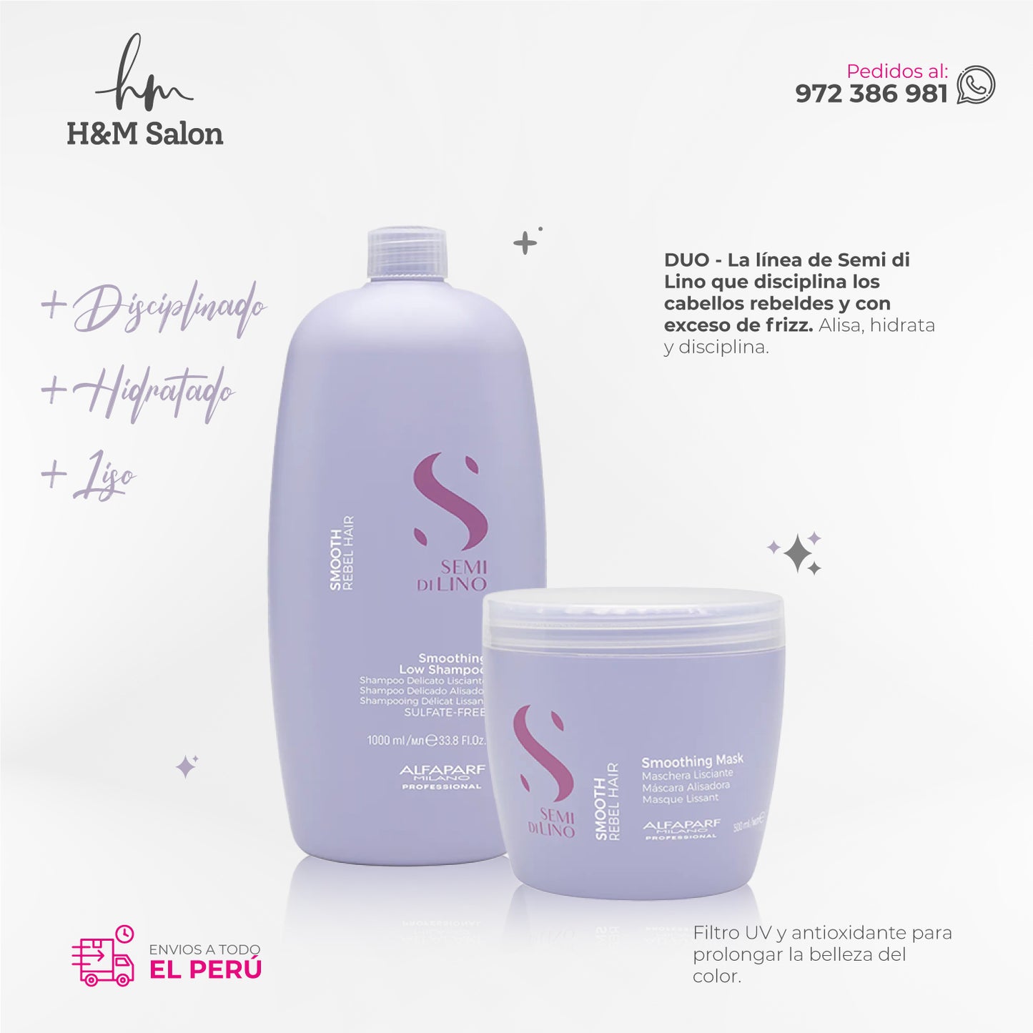 ALFAPARF SEMI DI LINO - Smoothing duo shampoo 1000 ml + mask 500 gr