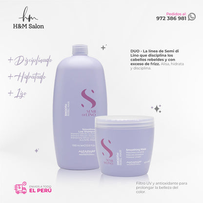 ALFAPARF SEMI DI LINO - Smoothing duo shampoo 1000 ml + mask 500 gr