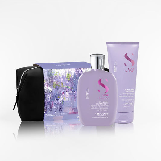 ALFAPARF SEMI DI LINO - Smoothing duo shampoo + conditioner + neceser