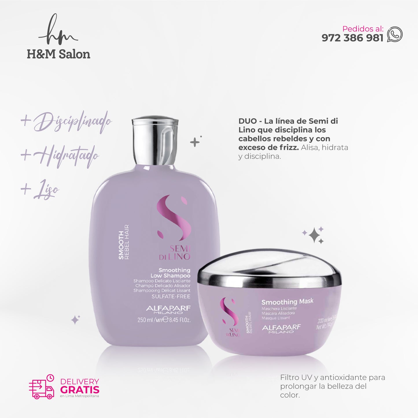 ALFAPARF SEMI DI LINO - Smoothing duo shampoo + mask
