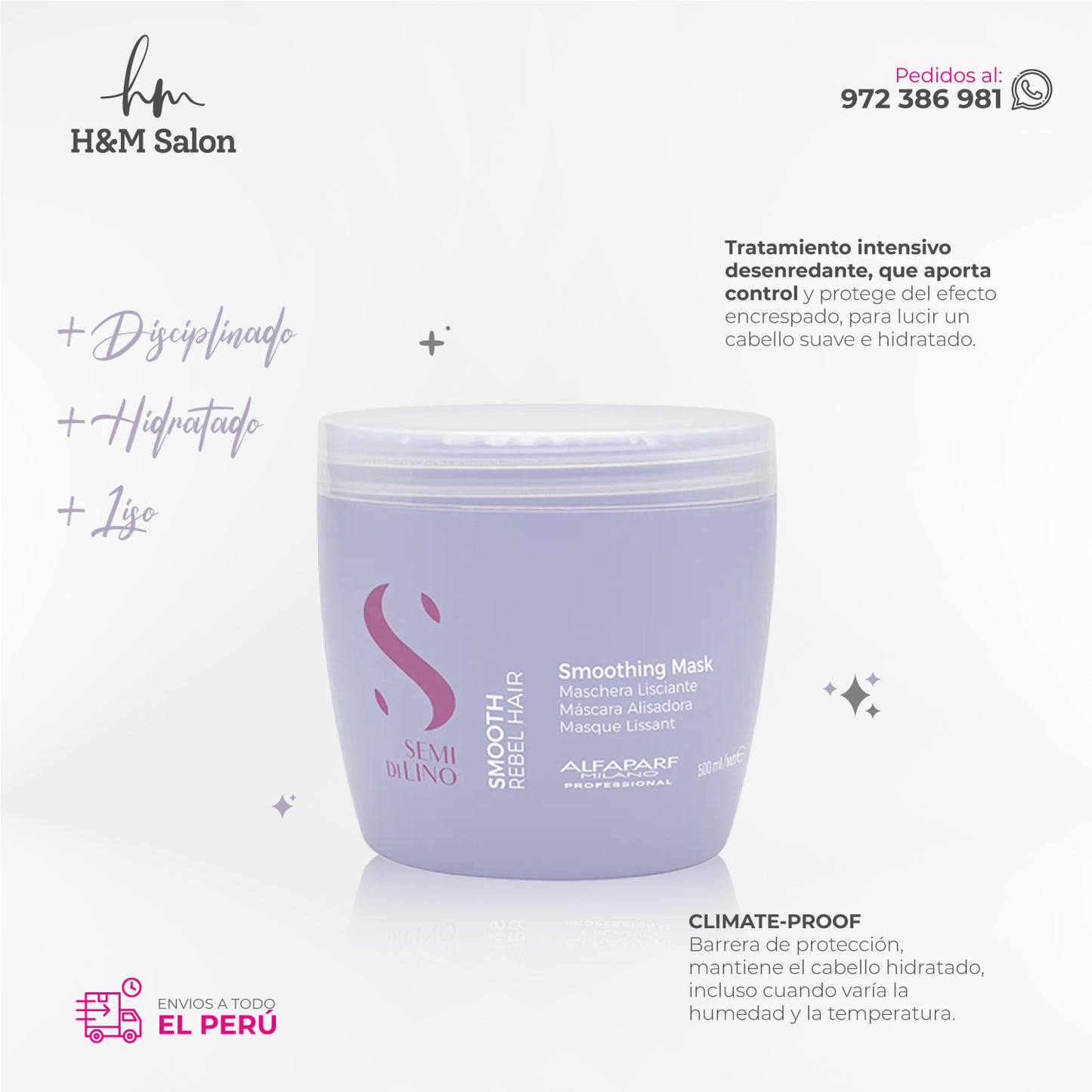 ALFAPARF SEMI DI LINO - Smoothing duo shampoo 1000 ml + mask 500 gr