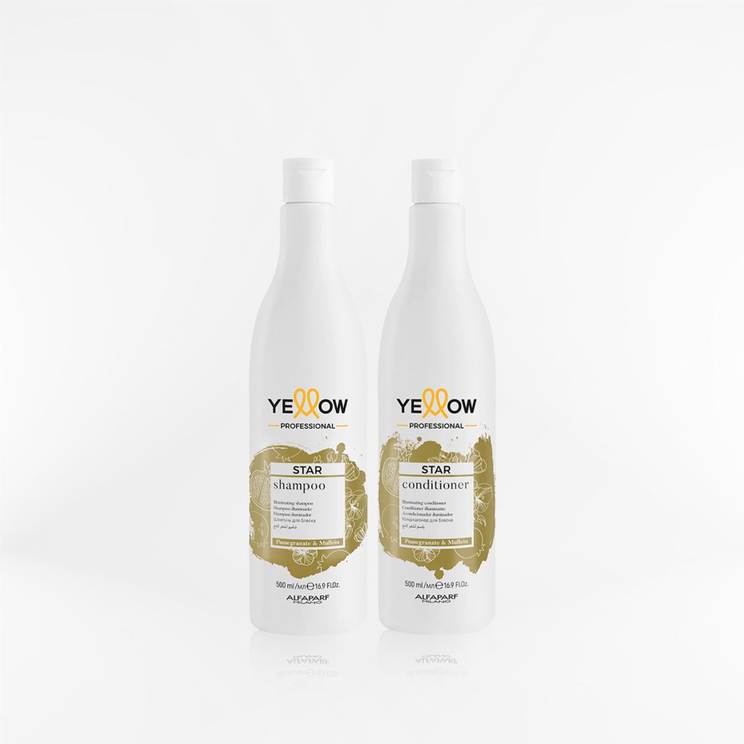 YELLOW - STAR DUO Shampoo y acondicionador para todo tipo de cabello 500 ml