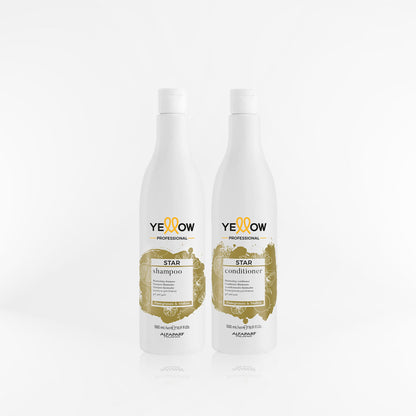 YELLOW - STAR DUO Shampoo y acondicionador para todo tipo de cabello 500 ml
