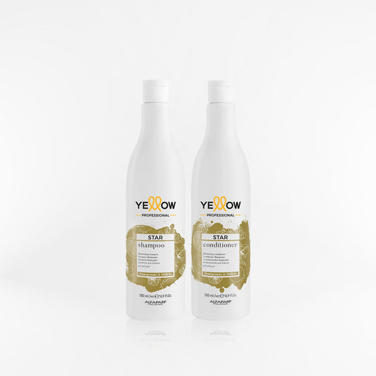 YELLOW - STAR DUO Shampoo y acondicionador para todo tipo de cabello 500 ml
