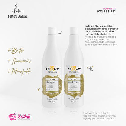 YELLOW - STAR DUO Shampoo y acondicionador para todo tipo de cabello 500 ml