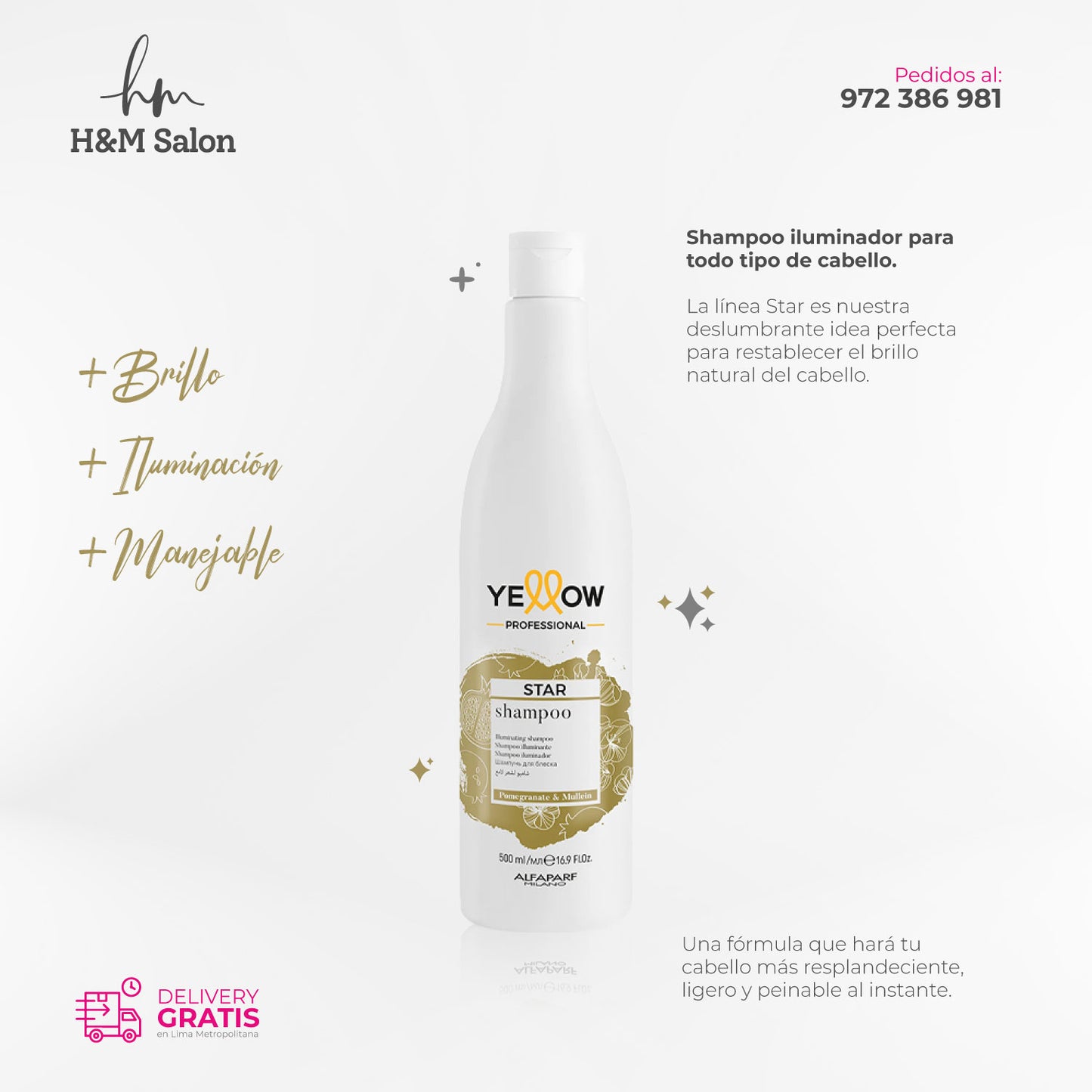 YELLOW - STAR DUO Shampoo y acondicionador para todo tipo de cabello 500 ml