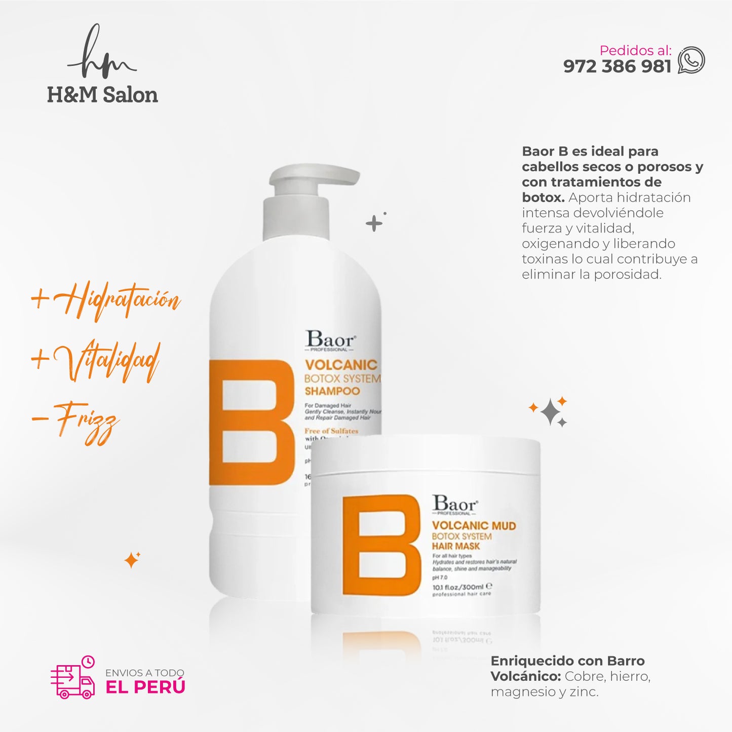 BAOR B - DUO VOLCANIC MUD Shampoo + Mascara