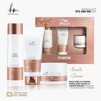 WELLA FUSION PACK NAVIDEÑO - SHAMPOO 250ML + ACONDICIONADOR 200ML + MASK 150ML