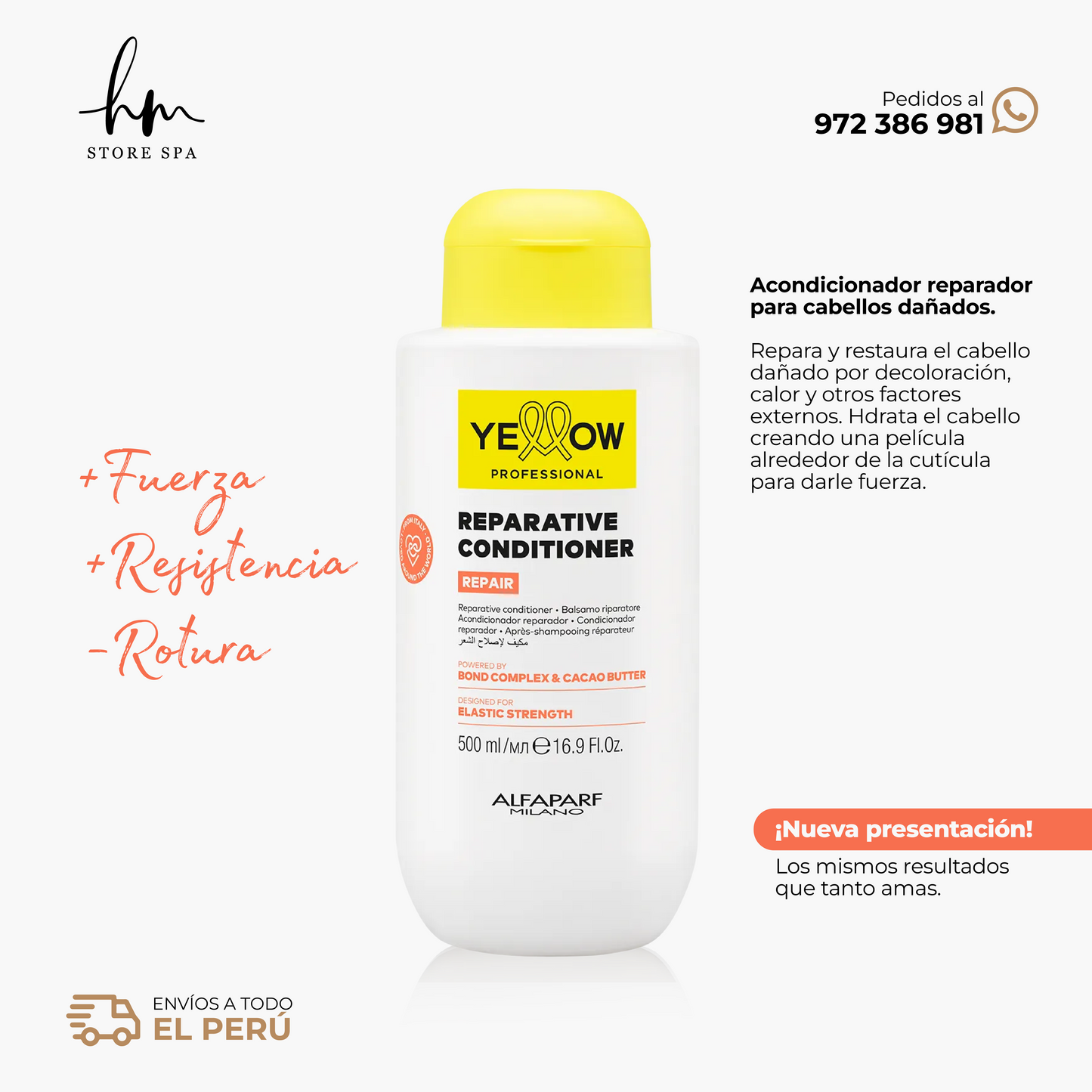 YELLOW - REPAIR Acondicionador para cabellos dañados 500 gr (NEW)